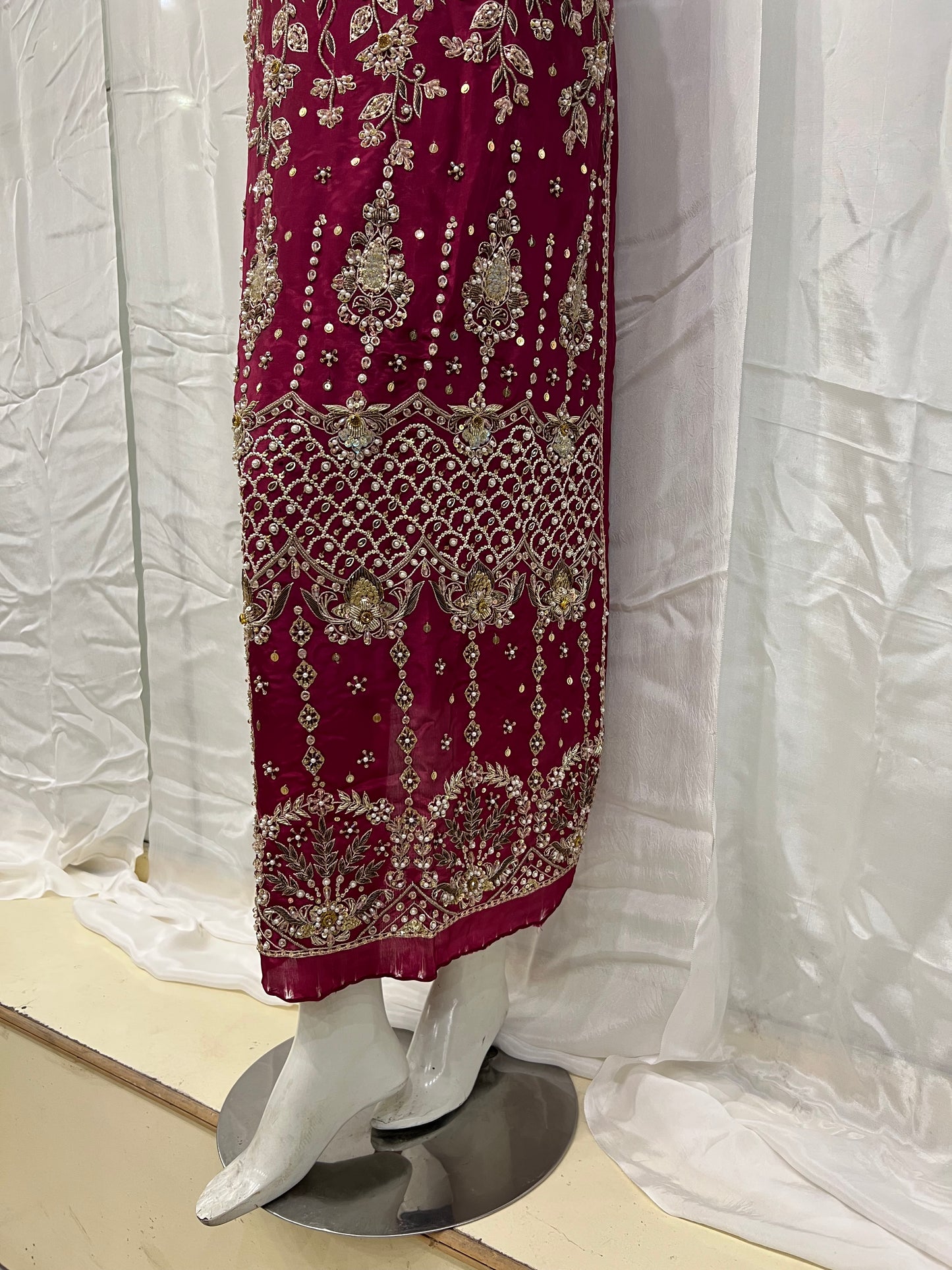 Silk front back long shirt