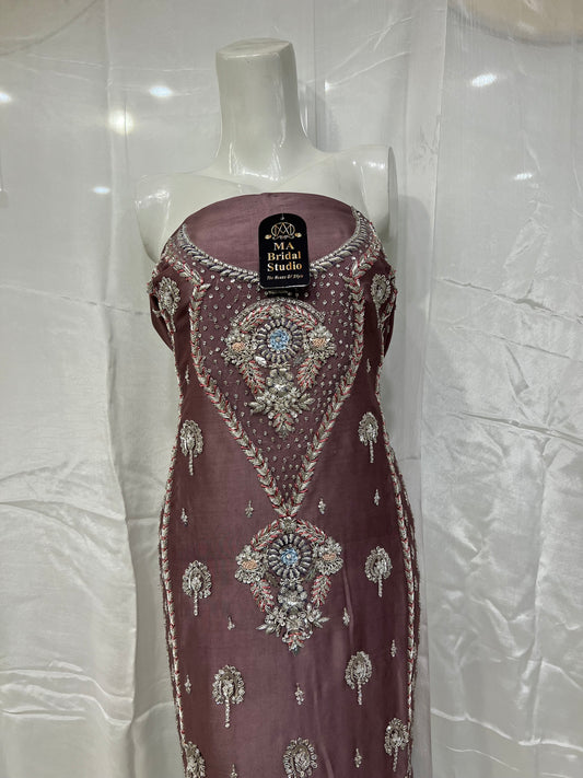 Silk Front back panel long shirt