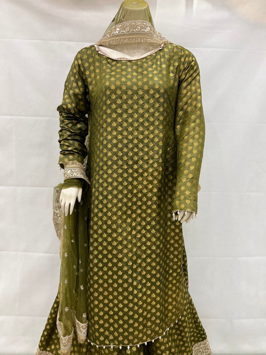Jamawar shirt with sharara