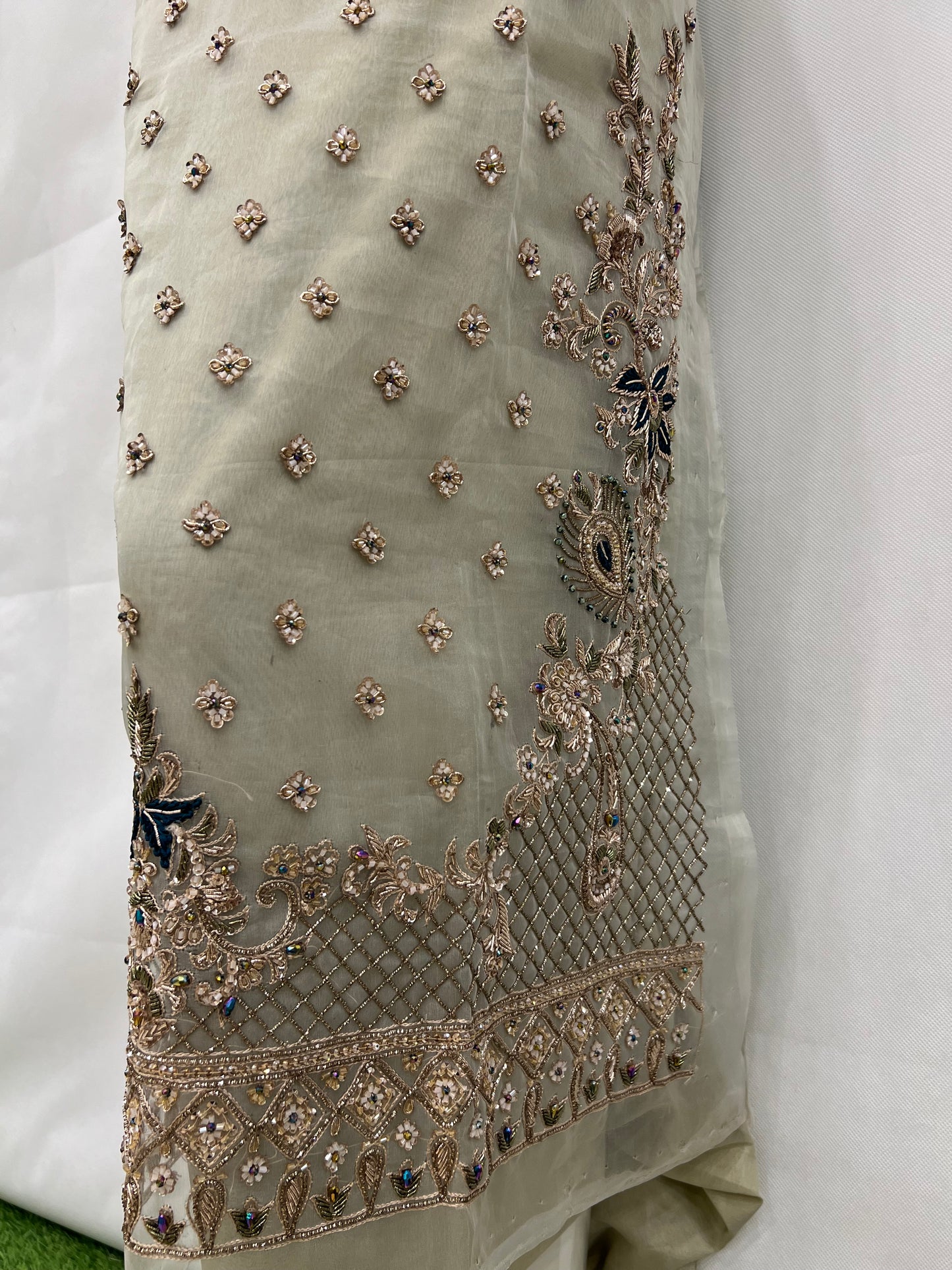 Organza gala daman chalk shirt