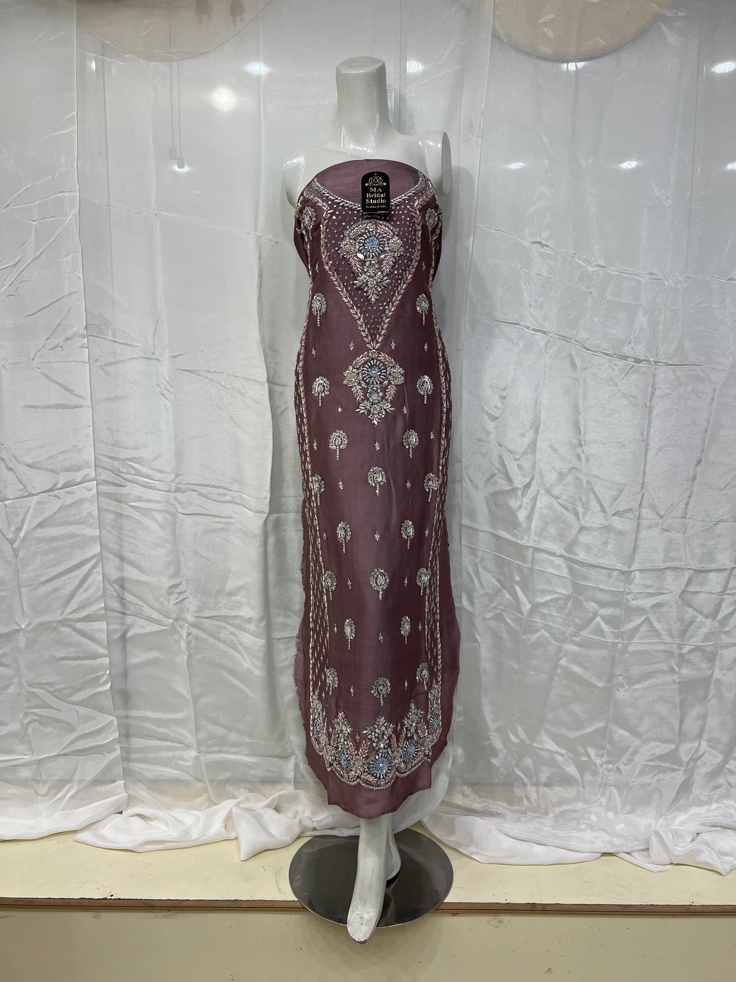 Silk Front back panel long shirt