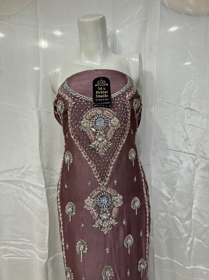 Silk Front back panel long shirt