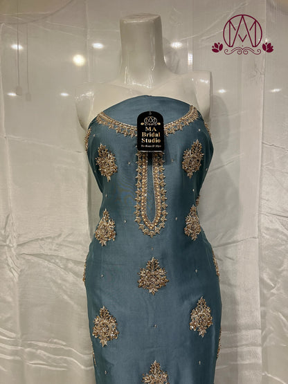 Silk gala daman long shirt