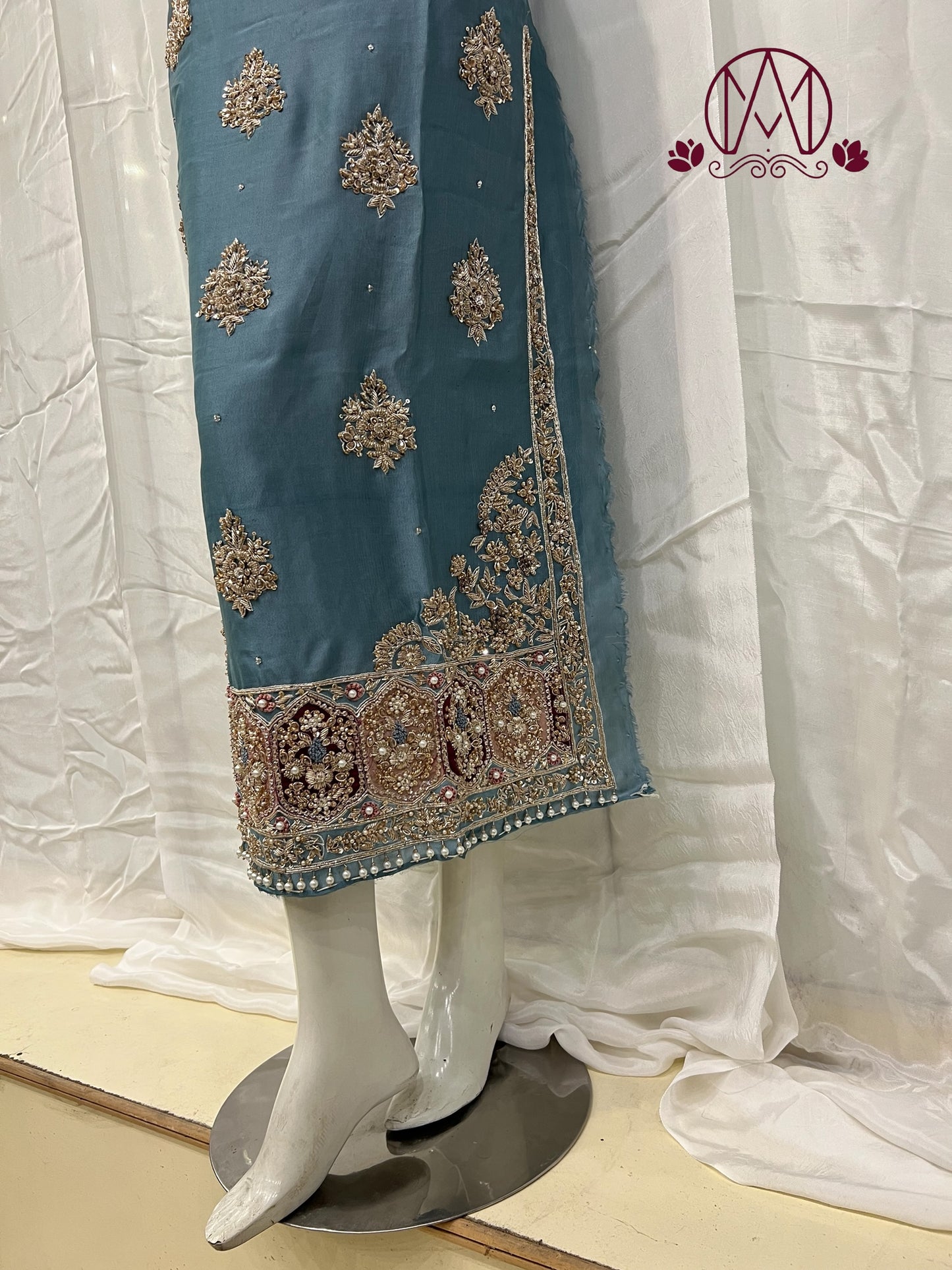 Silk gala daman long shirt