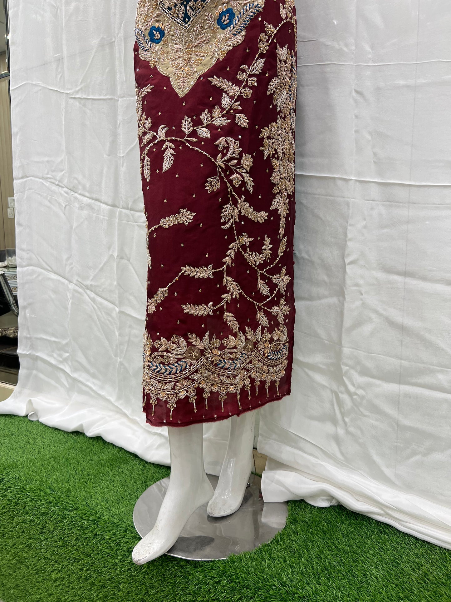 Silk gla patch long shirt