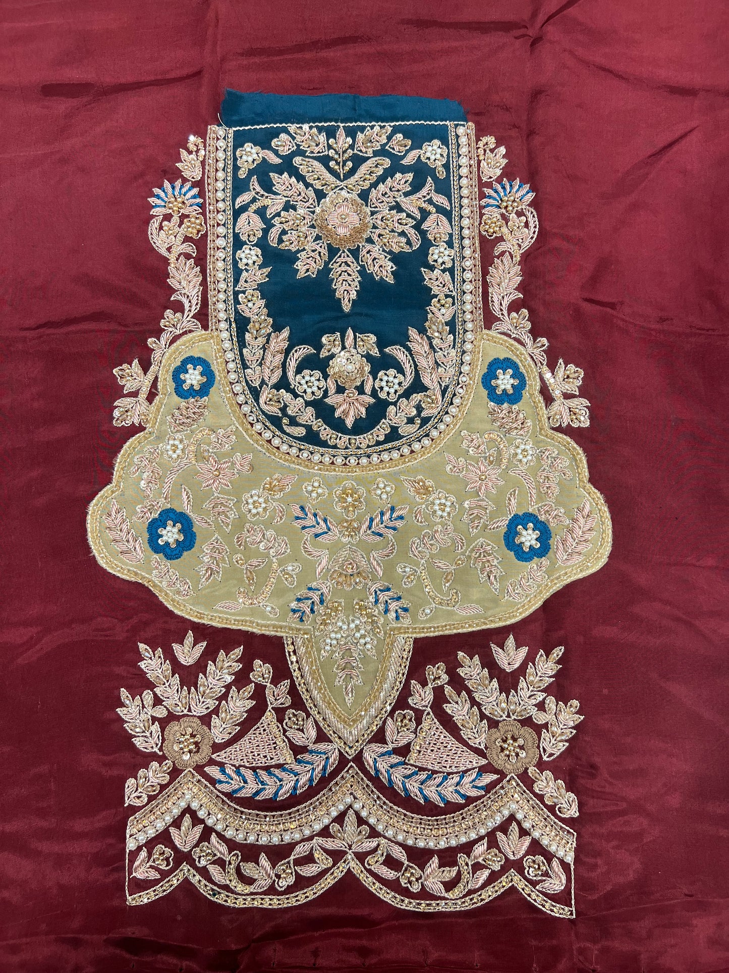 Silk gla patch long shirt