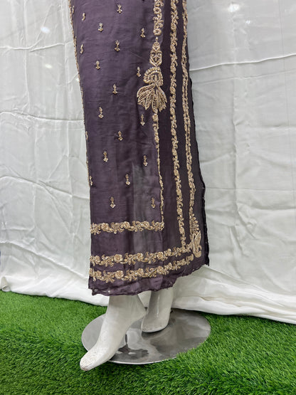 Silk front back long shirt