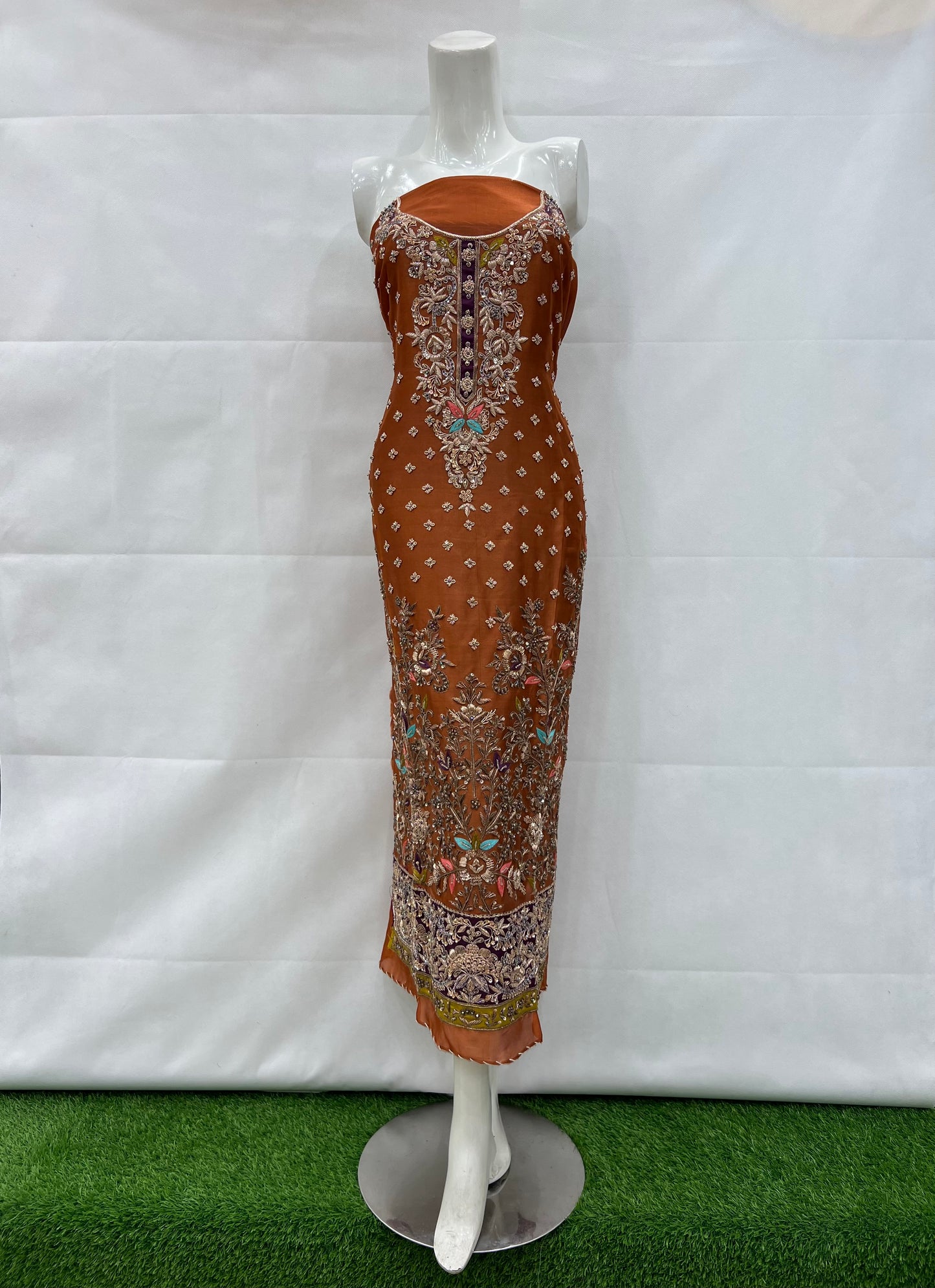 Silk antique heavy daman long shirt