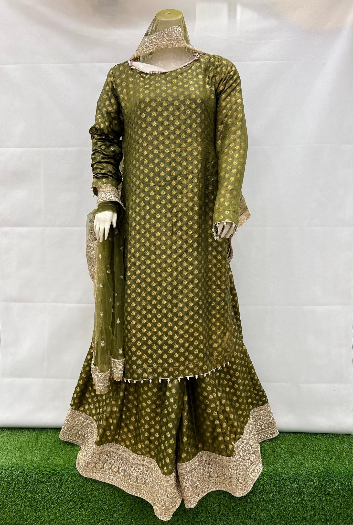 Jamawar shirt with sharara