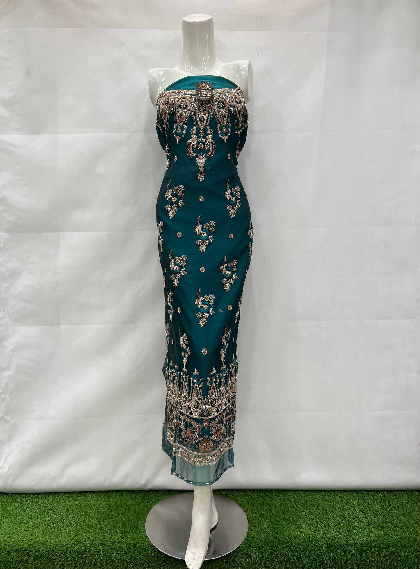 Organza double border long shirt