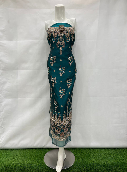 Organza double border long shirt