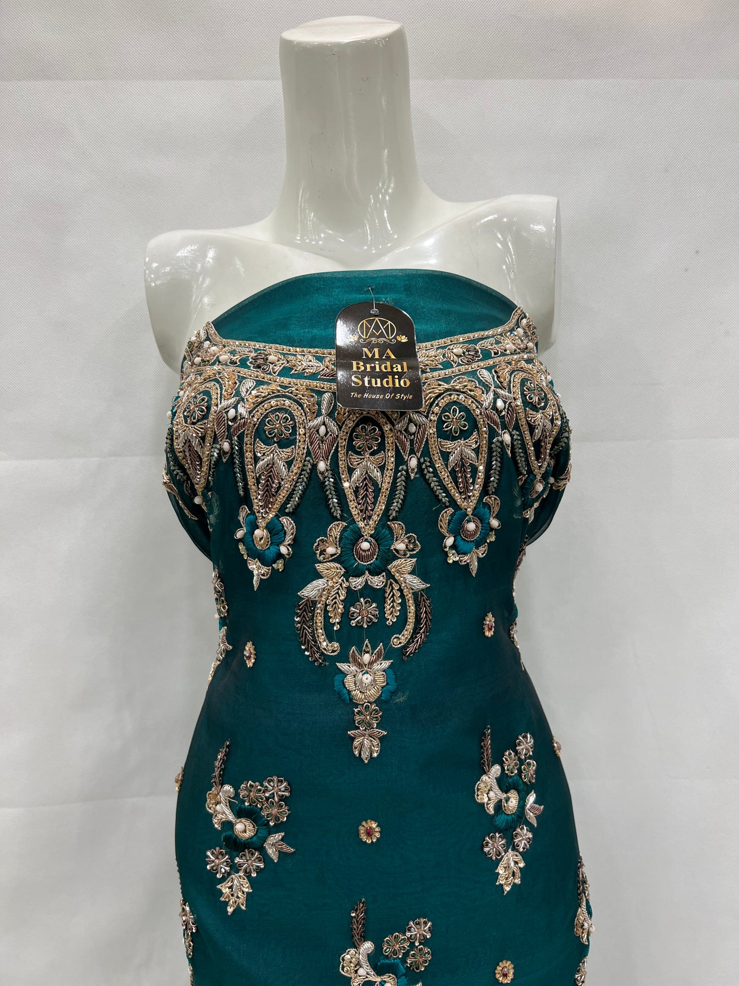 Organza double border long shirt