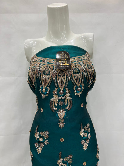 Organza double border long shirt