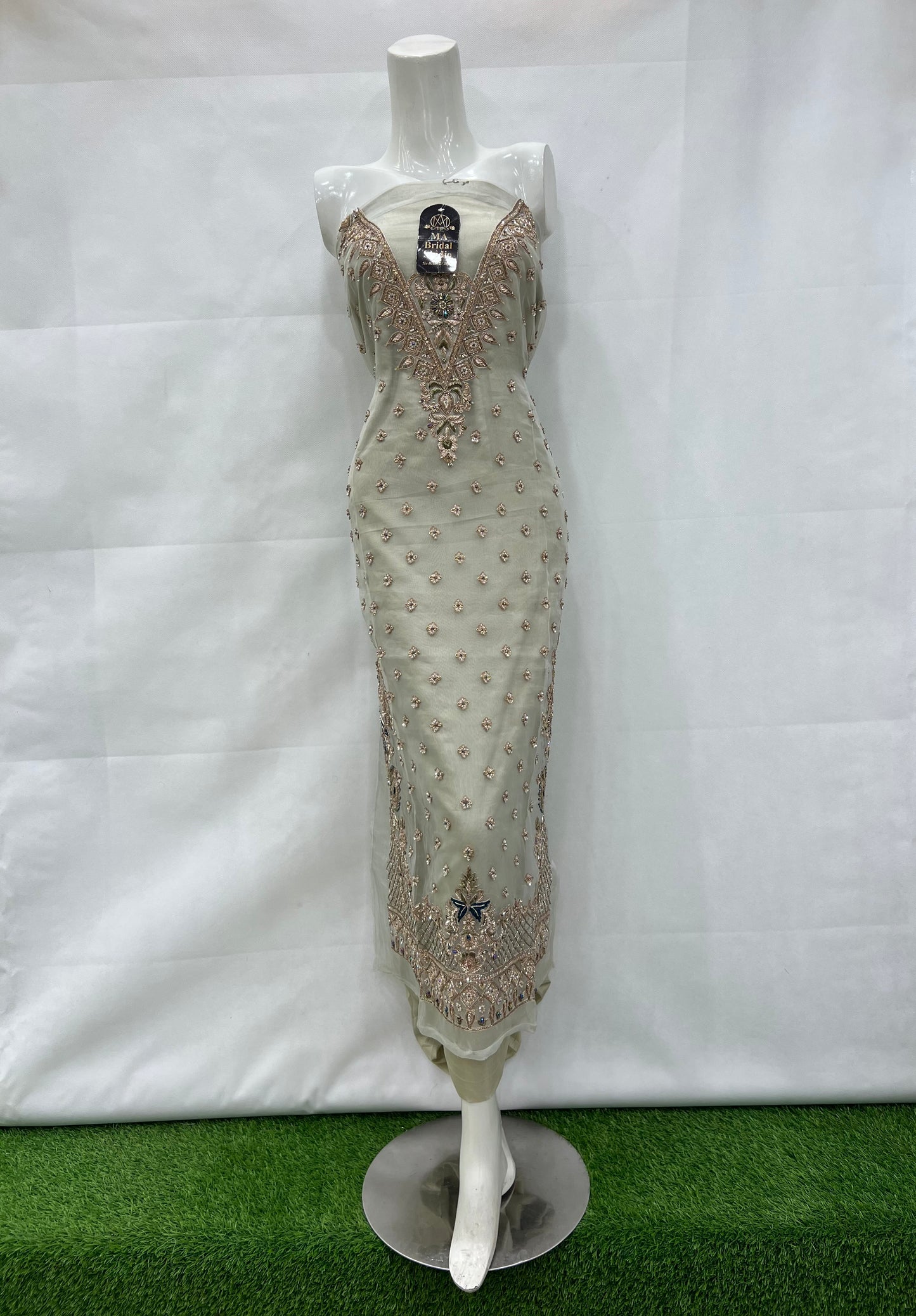 Organza gala daman chalk shirt