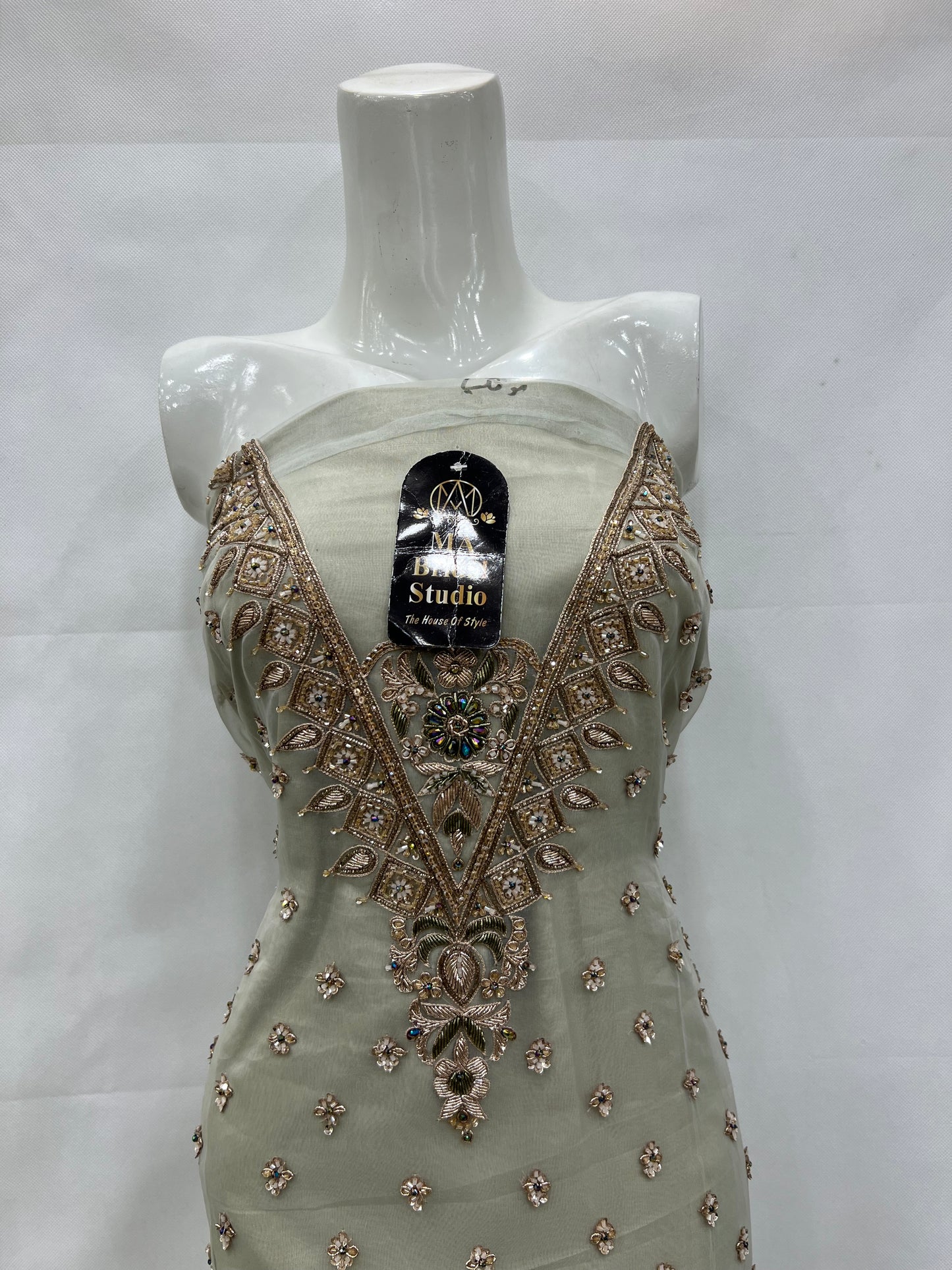 Organza gala daman chalk shirt