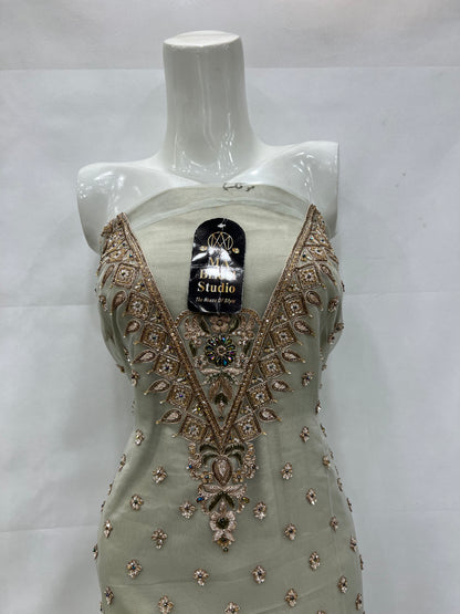 Organza gala daman chalk shirt